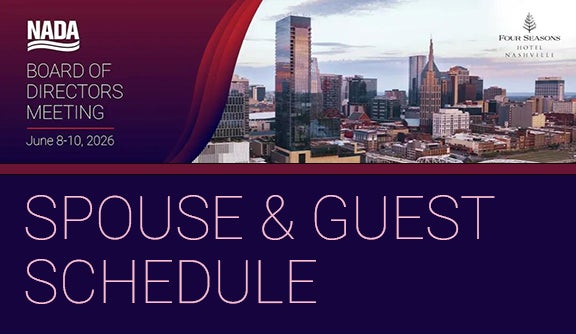 NADA Board Meeting - June 2026 - Spouse & Guest Schedule