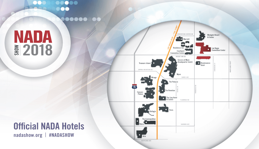 2018 NADA Show Las Vegas Hotel Infographic