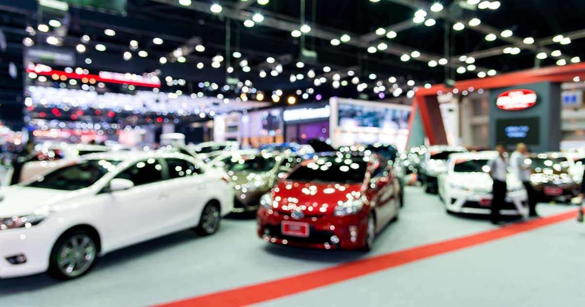 The floor of an auto show