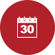 Calendar on Red Background Icon