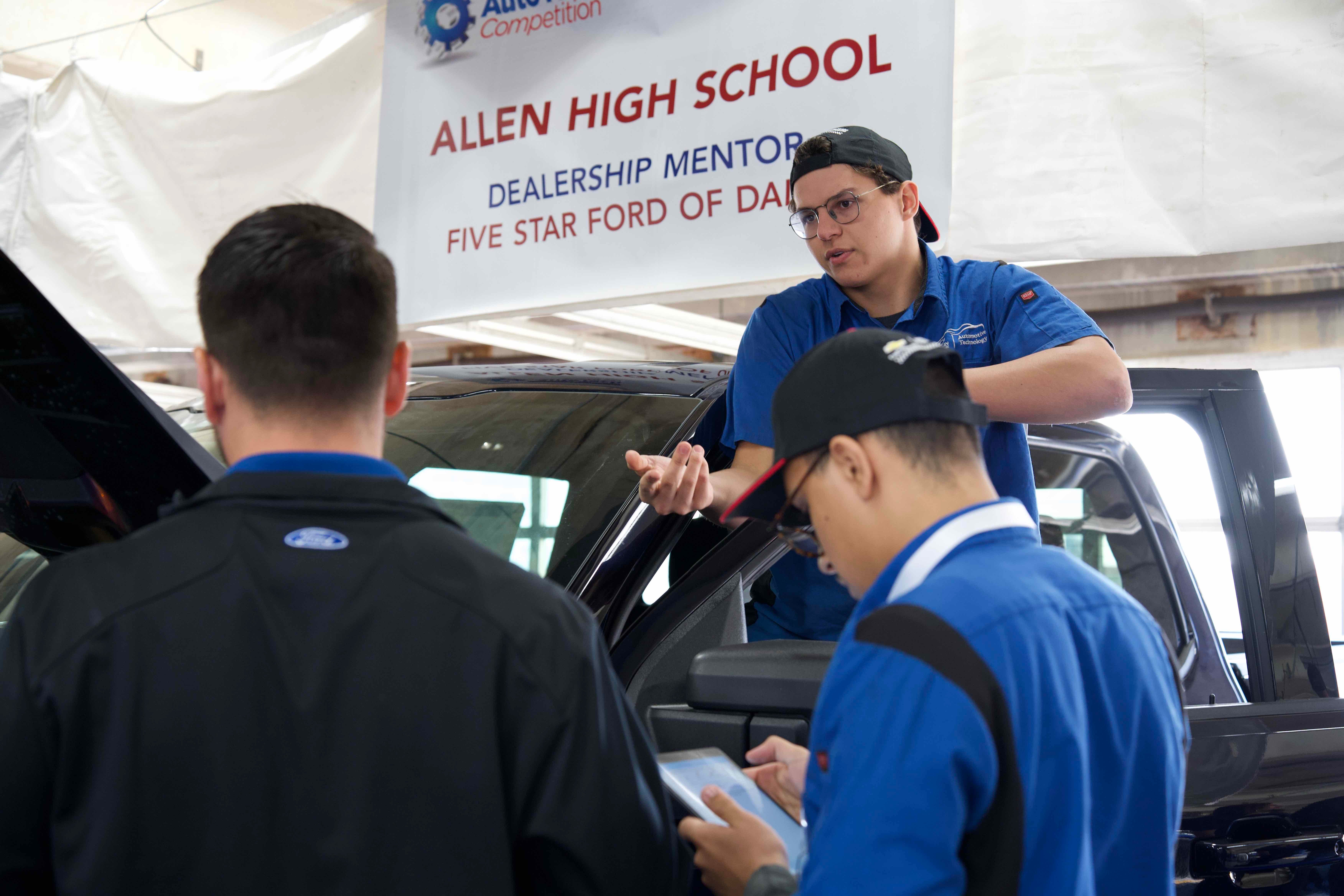 people at service bay
