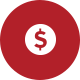 Dollar Sign on Red Background Icon