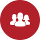 Group of Three on Red Background Icon