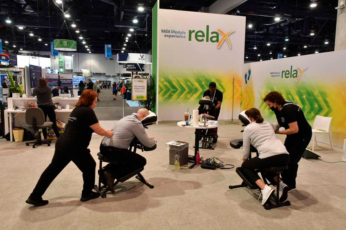 Massages given during the Lifestyle Experience at NADA Show
