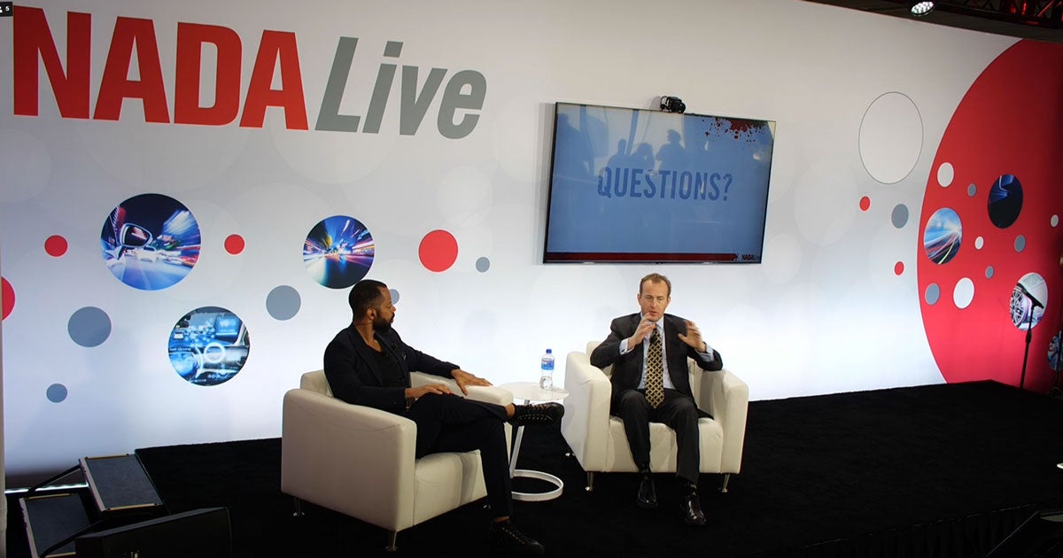 NADA VP Todd Milbury answers questions on the Live Stage at NADA Show 2023