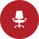 Office Chair on Red Background Icon