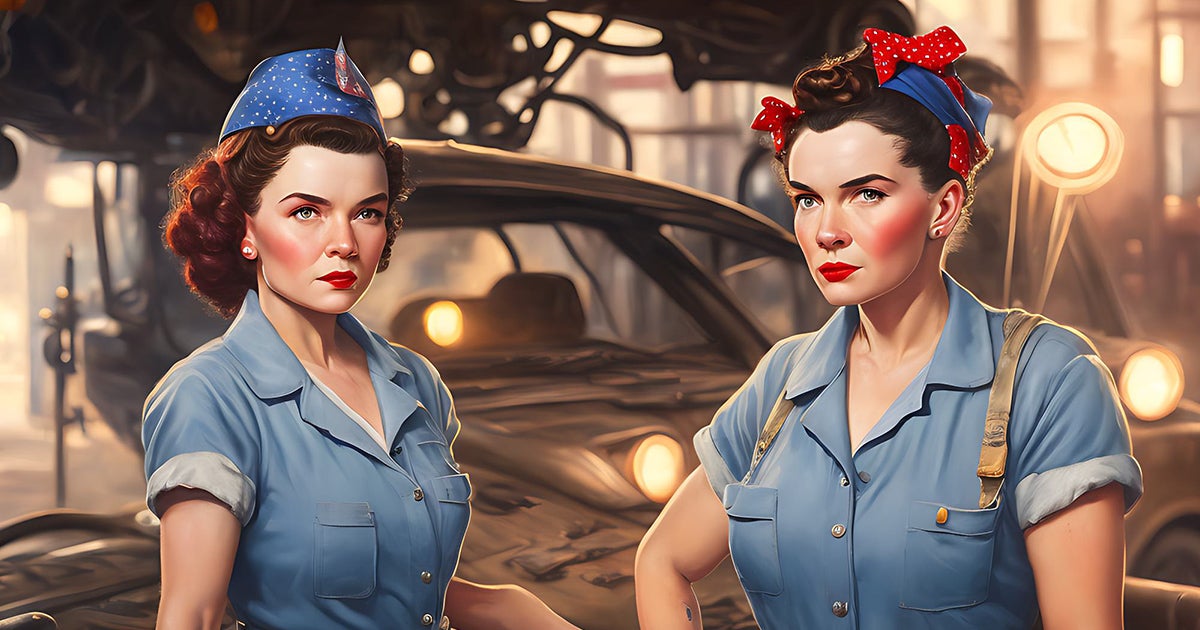 Rosie the Riveter As a Car Mechanic