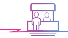 Graphic of people speaking at Expo booth