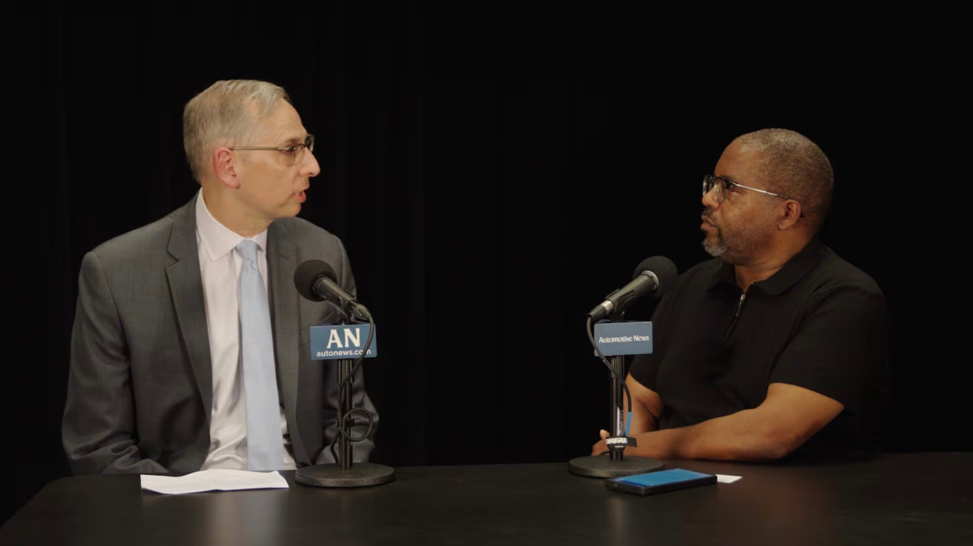 two men on a podcast