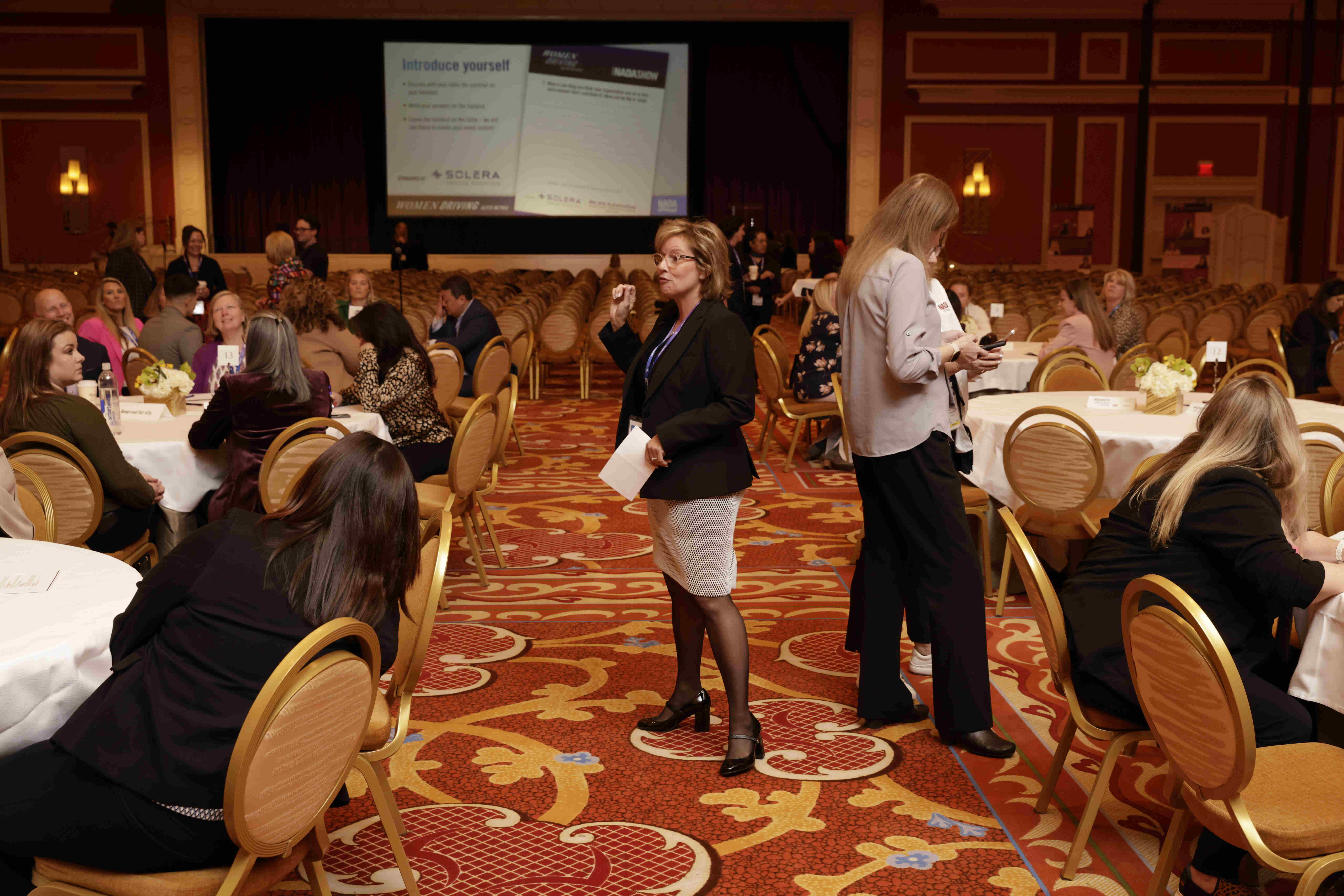 women in a conference room