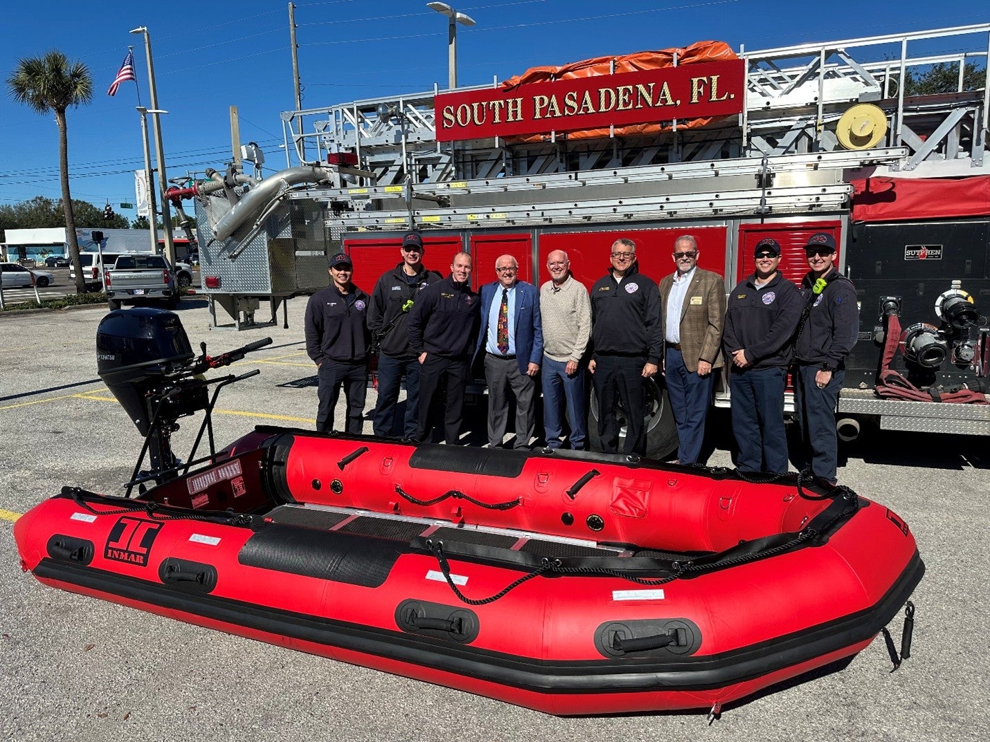 St. Petersburg’s Maher Chevrolet donates an inflatable boat to South Pasadena Fire Department
