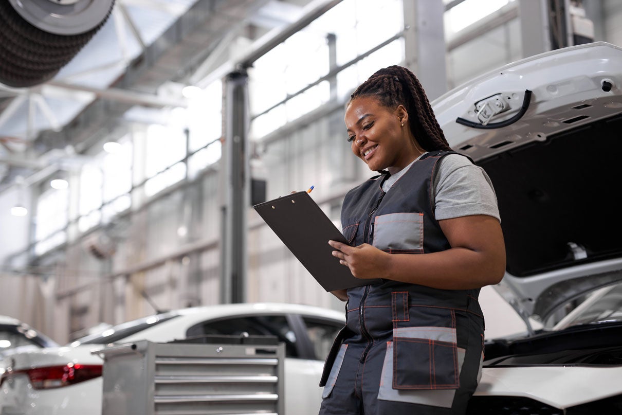 Car Service Black Female Mechanic