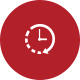 Clock on Red Background Icon, 2021, 80x80, PNG