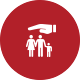 Family on Red Background Icon