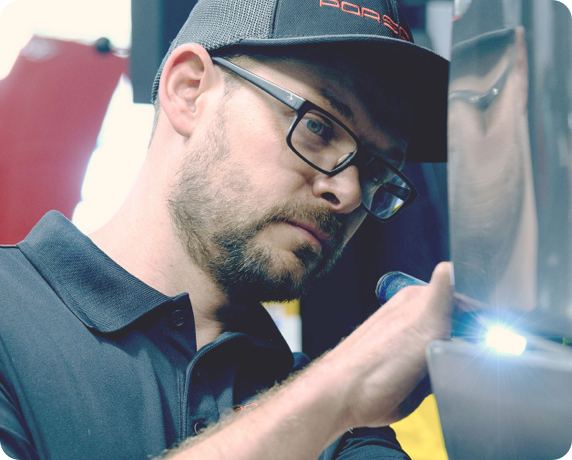 Mechanic checking a car