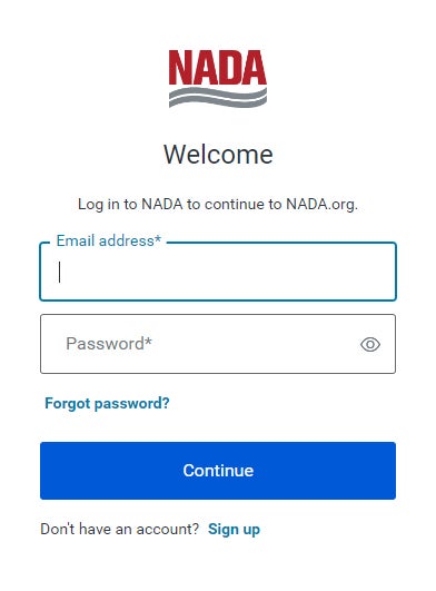 Sign in page