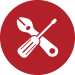 Tools Icon on Red