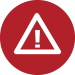 Warning Sign Icon on Red