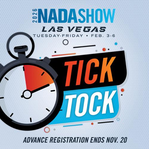 NADA Show 2026 tick tock advance registration ends Nov. 20