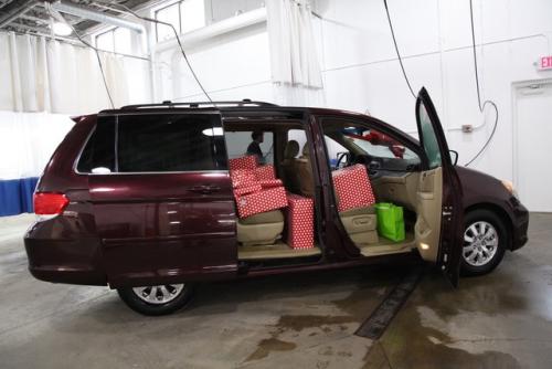Minivan stuffed with presents