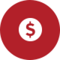 Dollar Sign on Red Background Icon