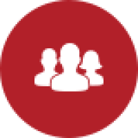 Group of Three on Red Background Icon