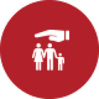 Family on Red Background Icon