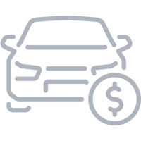Car with dollar sign icon