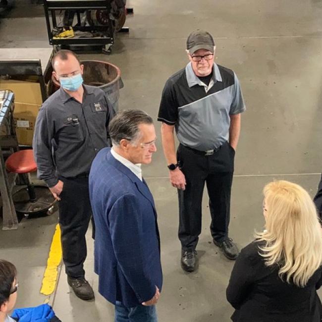 Utah Senator Mitt Romney Visits Salt Lake City Kenworth Dealership